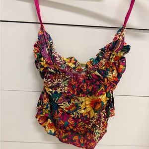 Anthropologie Maeve Vibrant Floral Top